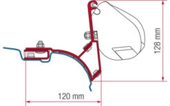 Kit Adattatore Tenda Da Sole Fiamma VW T5/T6 Multivan Montaggio Sul Tetto