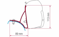Kit Adattatore Tenda Da Sole Fiamma Nissan NV200 - Nero Profondo
