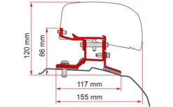 Fiamma Ford Custom L1 Staffa Per Fiamma F40van Per Guida A Destra