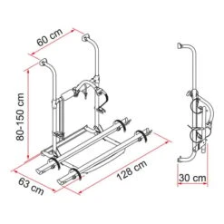 Portabiciclette Fiamma UL Per 2/3 Biciclette Grigio Argentato Nero Rosso -Fiamma fia 02093b86a 003