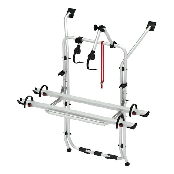 Portabiciclette Fiamma Volkswagen T5 Per 2/4 Biciclette Grigio Argentato Rosso 1 Portabiciclette Fiamma Volkswagen T5 Per 2/4 Biciclette Grigio Argentato Rosso