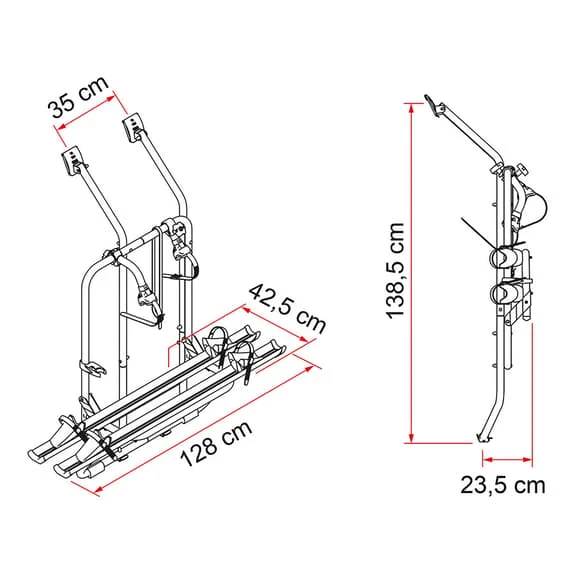 Portabiciclette Fiamma Volkswagen T4 D Per 2 Biciclette Grigio Argentato Nero Rosso 2 Portabiciclette Fiamma Volkswagen T4 D Per 2 Biciclette Grigio Argentato Nero Rosso - immagine 2