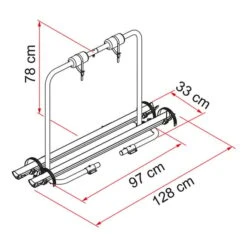 Portabiciclette Fiamma Caravan XL A Para 2/3 Biciclette Grigio Argentato Nero Rosso -Fiamma fia 02094 23a 003