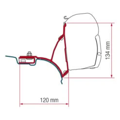 Supporto Per Tendalino F45s Fiamma Kit Volkswagen T5/T6 Multivan Transporter