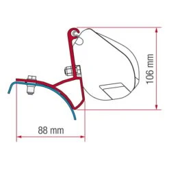 Supporto Per Tendalino F35 Pro Fiamma Kit Trafic/Vivaro/Talento/Primastar